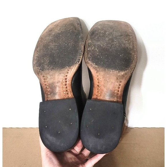 Stetson Black Brown Leather Cowboy Western Boots Mens 11.5D Square Toe Rodeo - Picture 5 of 10